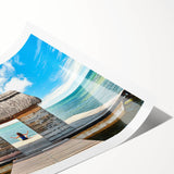 Extra large rolled canvas featuring line art flowers in muted earth tones, ideal for large living room wall art.