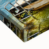 Black and white landscape art painting of Mauritius on large stretched canvas, ideal for bedroom wall decor.