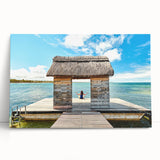 Black and white photograph of African scenery on stretched canvas, ideal for kitchen wall art or bedroom ambiance.