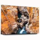 Acrylic print of a South African landscape in muted earth tones, ideal for dining room decor.