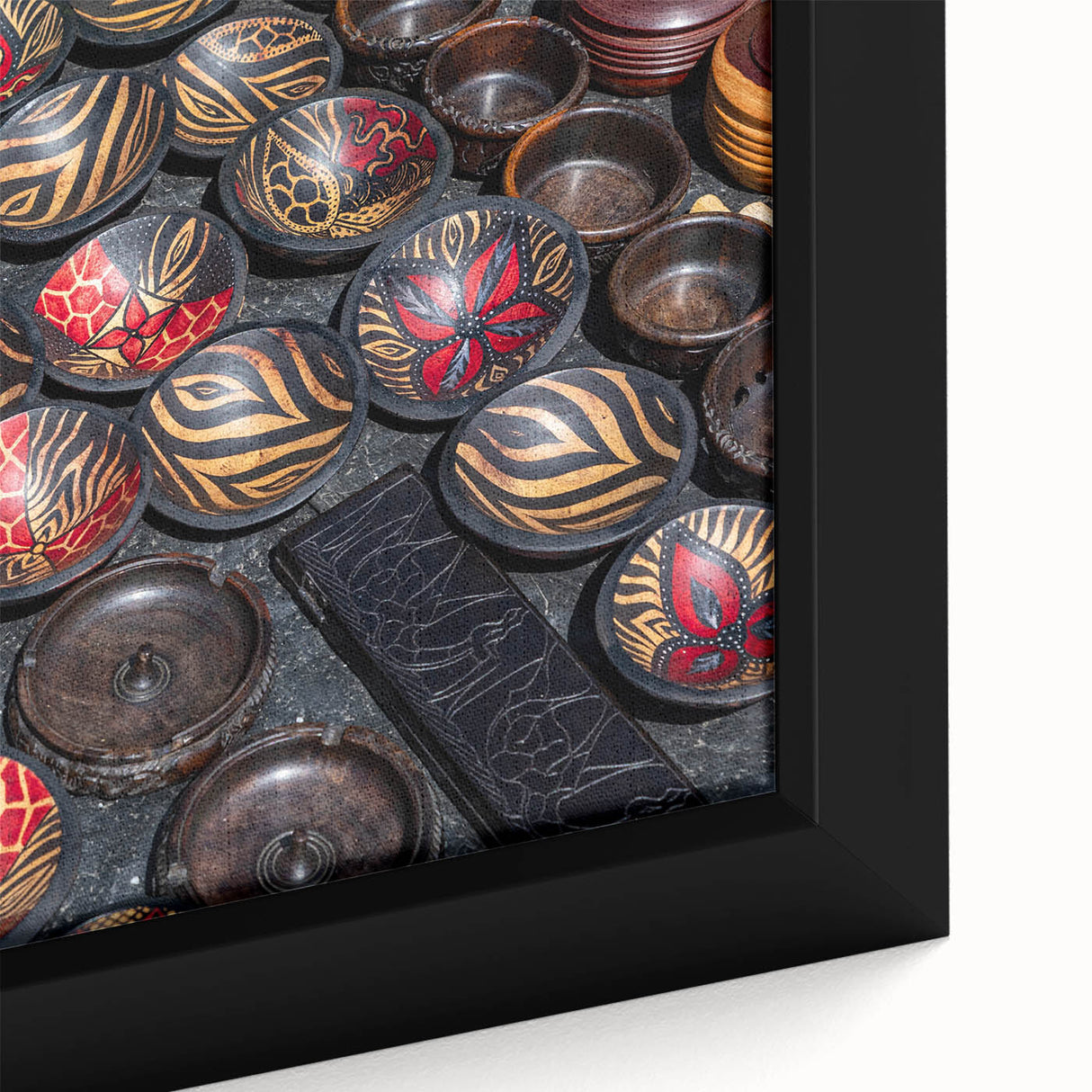 Extra large framed canvas featuring a textured depiction of a vibrant African savannah scene, ideal for living room decor.