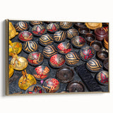 Framed canvas depicting a serene Zambian landscape in muted earth tones, ideal for bedroom wall art.