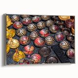 Framed canvas landscape art painting featuring a vibrant African savannah scene.