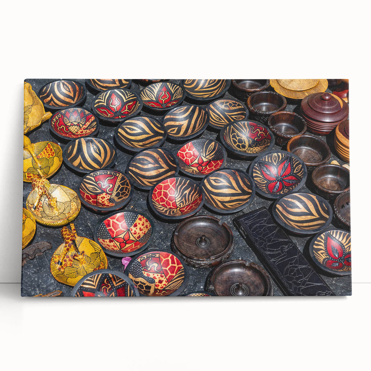 Black and white photograph of an African landscape on stretched canvas, ideal for kitchen wall art or bedroom ambiance.