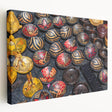 Large stretched canvas depicting a serene African landscape in earth tones, ideal for kitchen wall art.