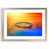 Extra large abstract art print of a textured Bangladesh scenery in muted earth tones on a framed canvas.