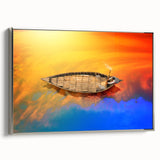 Framed canvas depicting a vibrant, colorful landscape of Bangladesh, ideal for adding a cultural touch to any living space.