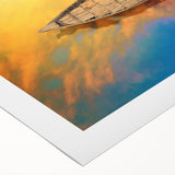 Art deco poster of a Bangladesh landscape in muted earth tones on rolled canvas, suitable for dining room decor.