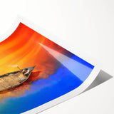 Extra large wall art featuring line art flowers in soft pastel shades on a rolled canvas.