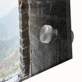 Large abstract wall art depicting the Great Wall of China in muted earth tones on acrylic glass.