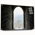 Acrylic print of the Great Wall of China in muted earth tones, ideal for bedroom or dining room decor.