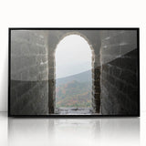 Framed acrylic print of the Great Wall of China in muted earth tones.