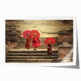 Rolled print of a Tibetan landscape in muted earth tones, ideal for art wall dining room decor.