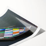 Extra large rolled print of line art flowers in monochrome, ideal for large living room wall art.