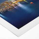 Art deco poster featuring a vibrant Tokyo cityscape on rolled canvas, ideal for dining room wall art.