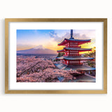 Extra large wall art featuring an abstract textured depiction of a Japanese landscape in muted gold and green tones.