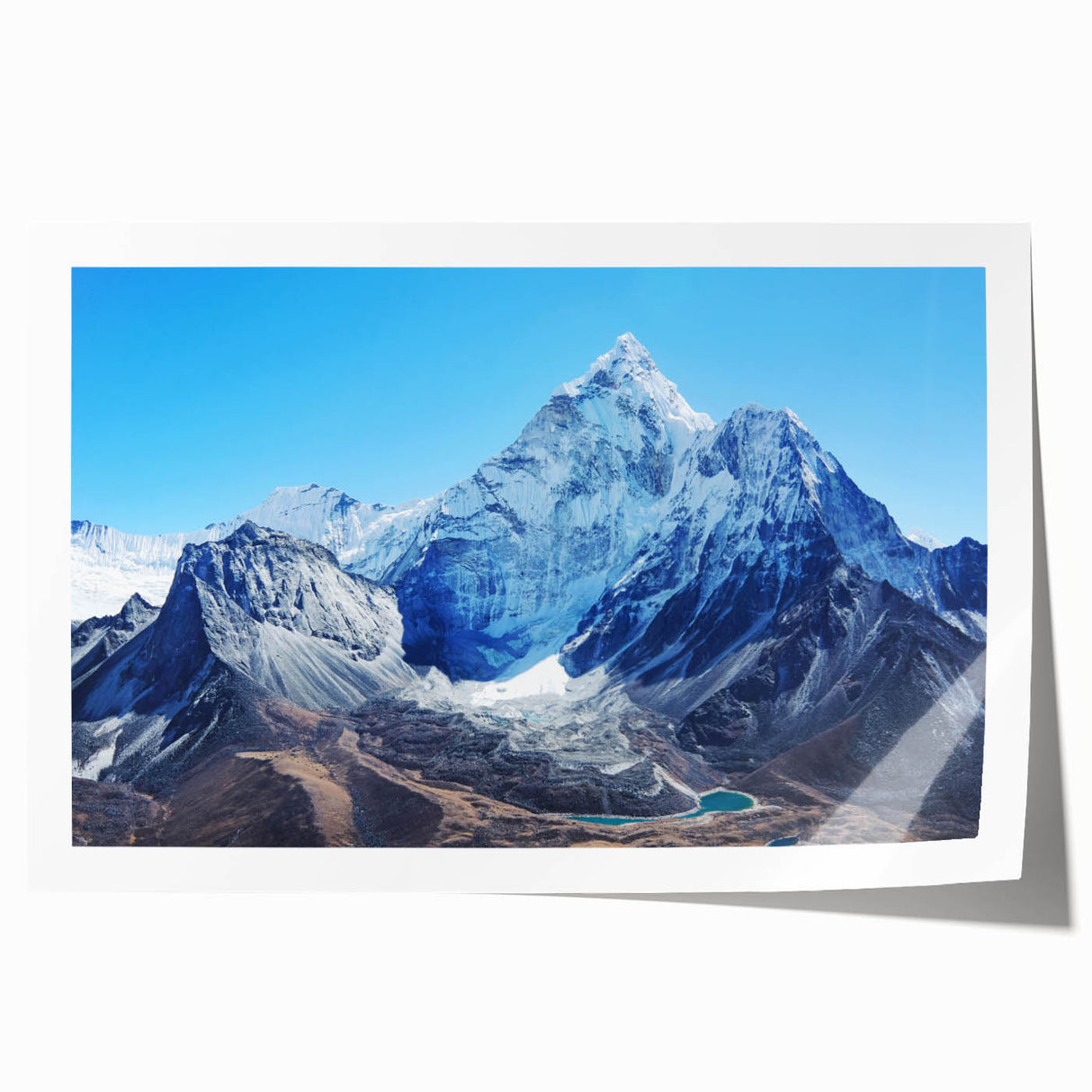 Extra large rolled print of Mount Everest with muted earth tones, ideal for art wall dining room.