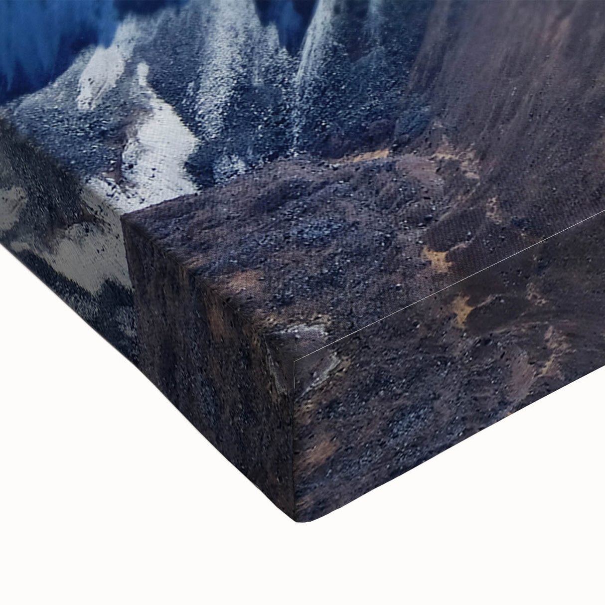 Large art featuring a black and white landscape painting of Mount Everest on stretched canvas, suitable for bedroom decor.