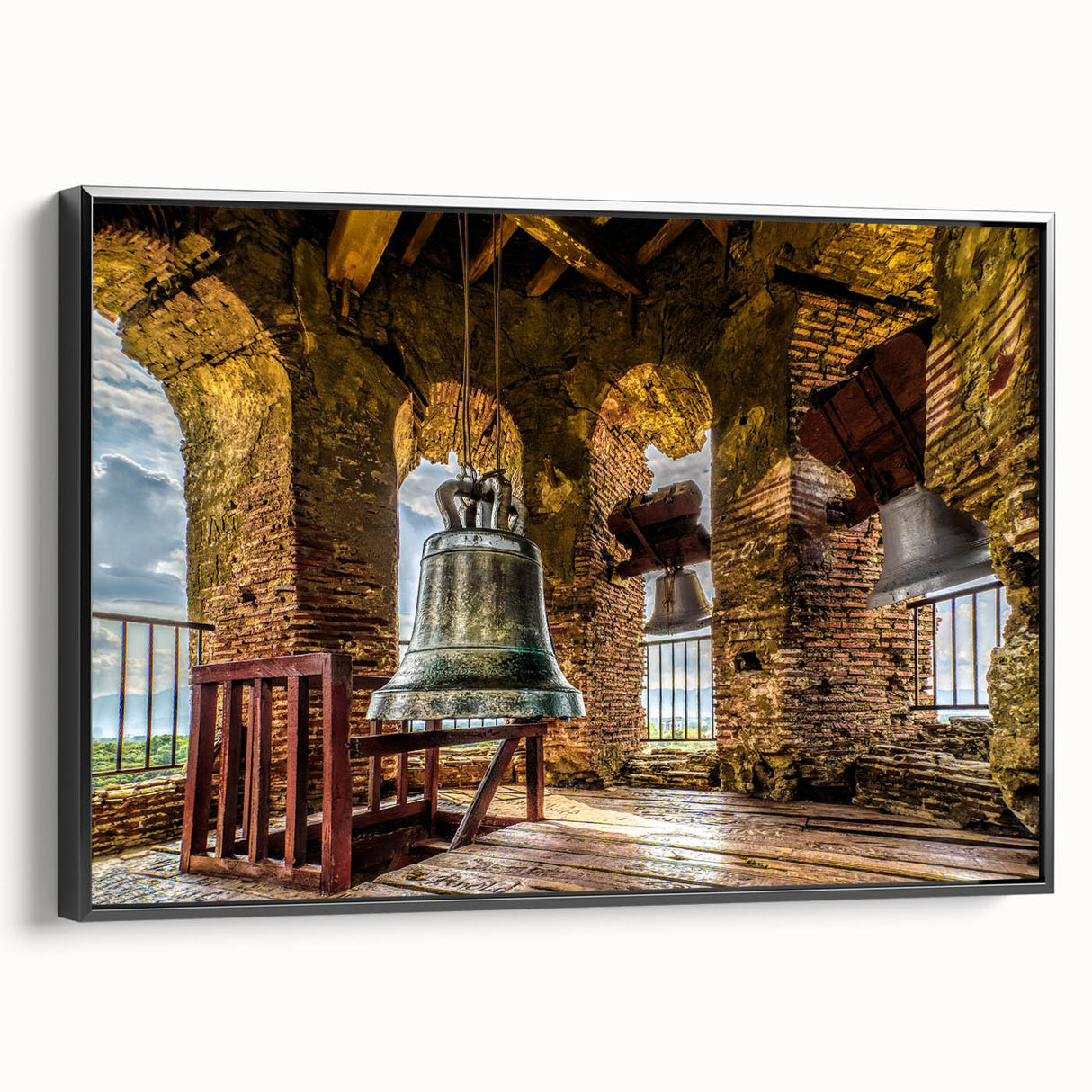 Framed canvas of a black and white vintage poster art featuring a Philippine landscape, ideal for bedroom wall decor.