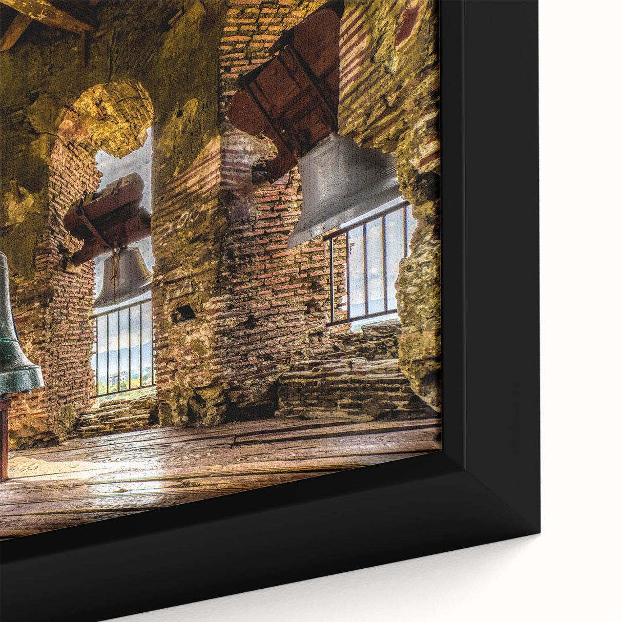 Framed canvas featuring a textured, colorful Philippine scenery in black, ideal for living room decor.