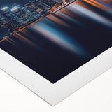 Art Deco poster of Singapore skyline in muted metallic tones on rolled canvas, suitable for dining room decor.