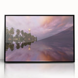 Framed acrylic print of a large abstract wall art depicting vibrant, colorful shapes, ideal for modern art wall decor.