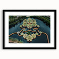 Extra large, colorful abstract art print of Bangkok scenery, textured on a black framed canvas, ideal for living room decor.