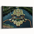 Black and white framed canvas of Bangkok landscape, in vintage poster style, ideal for bedroom wall art.