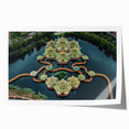 Extra large rolled print of Bangkok scenery with floral accents in muted colors, ideal for art wall dining room.