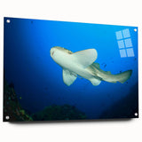 Acrylic print of a large abstract depiction of an Asian landscape in muted earth tones.