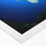 Art deco poster of a serene Thai landscape in muted green and blue tones on rolled canvas, ideal for dining room decor.