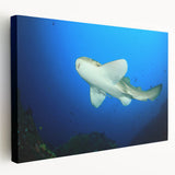 Large art on stretched canvas depicting a serene Thai landscape in muted green and blue tones, ideal for kitchen wall art.