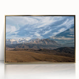 Large art print of a scenic Turkish landscape in muted earth tones on framed acrylic, ideal for modern art wall decor.