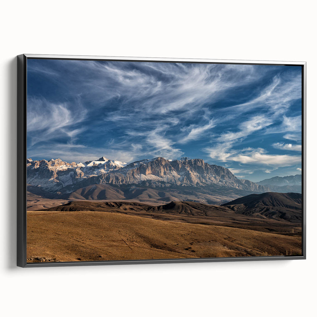 Black and white landscape art painting of a vintage Turkish scene on framed canvas, suitable for bedroom decor.