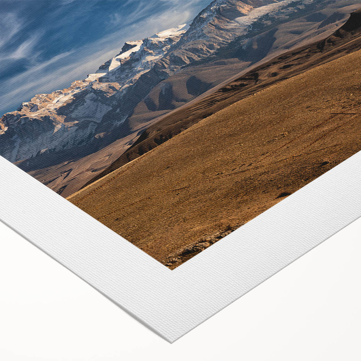 Art deco poster of a scenic Turkish landscape on rolled canvas, featuring earthy tones, ideal for dining room wall art.
