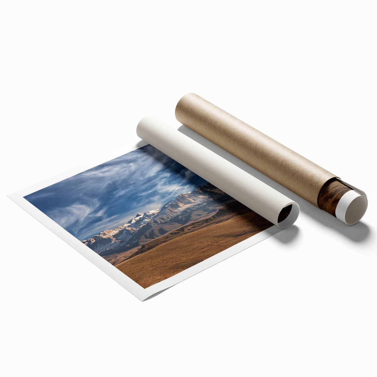 Extra large rolled print of a Turkish landscape with vibrant floral elements, ideal for classy bathroom wall art.