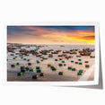Extra large rolled print of a Vietnamese landscape with vibrant green hues and floral elements.