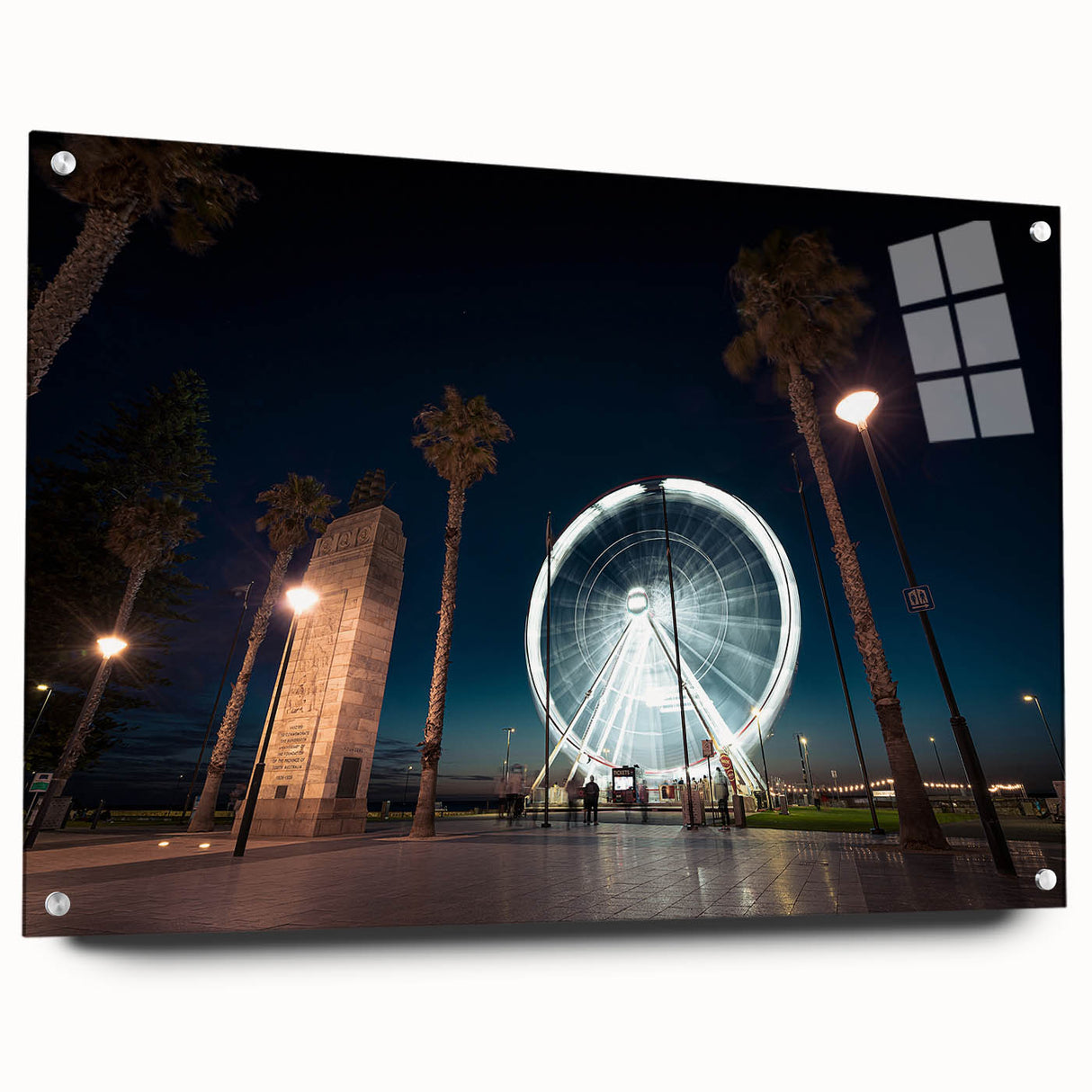 Large abstract wall art of Adelaide scenery in muted earth tones on acrylic glass, suitable for bedroom or dining room decor.