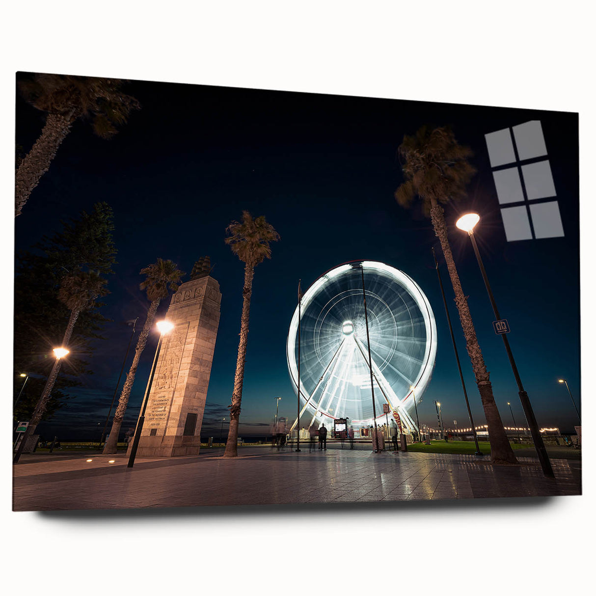 Large abstract wall art of Adelaide scenery in muted earth tones on acrylic glass, suitable for bedroom or dining room decor.
