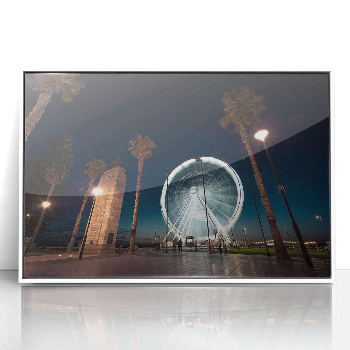 Framed acrylic print of Adelaide scenery in muted earth tones, ideal for modern nursery wall art.
