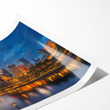 Extra large wall art featuring line art flowers in muted earth tones on a rolled canvas.