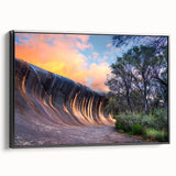 Black and white landscape art painting of Perth, Australia on framed canvas, ideal for bedroom wall decor.