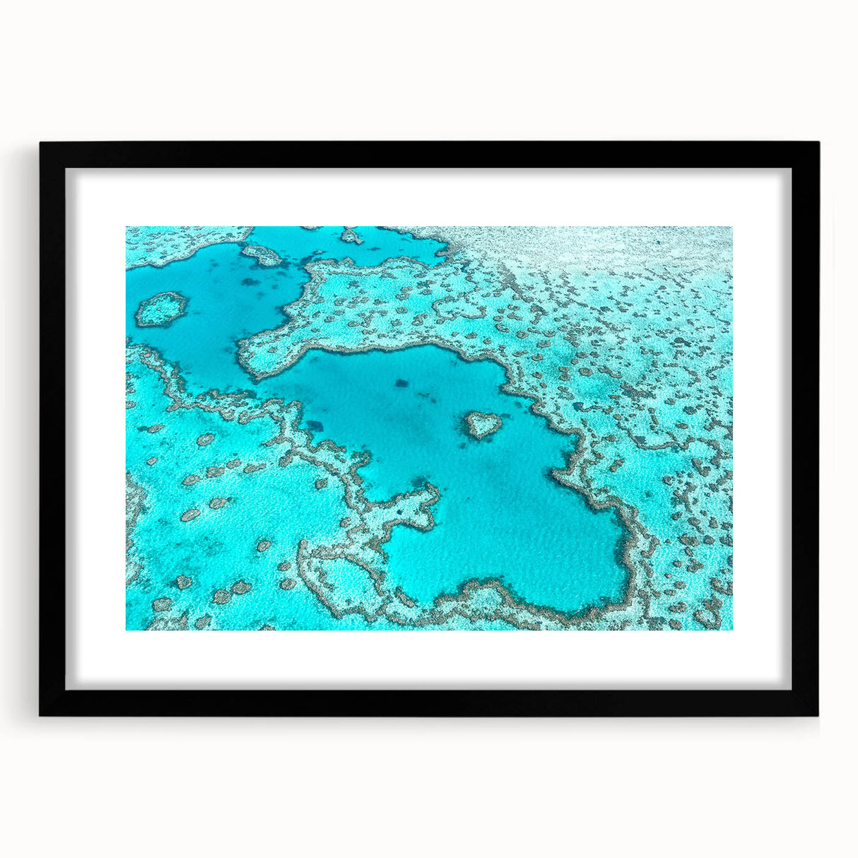 Extra large abstract art print of colorful, textured scenery of Queensland on a framed canvas, ideal for living room decor.