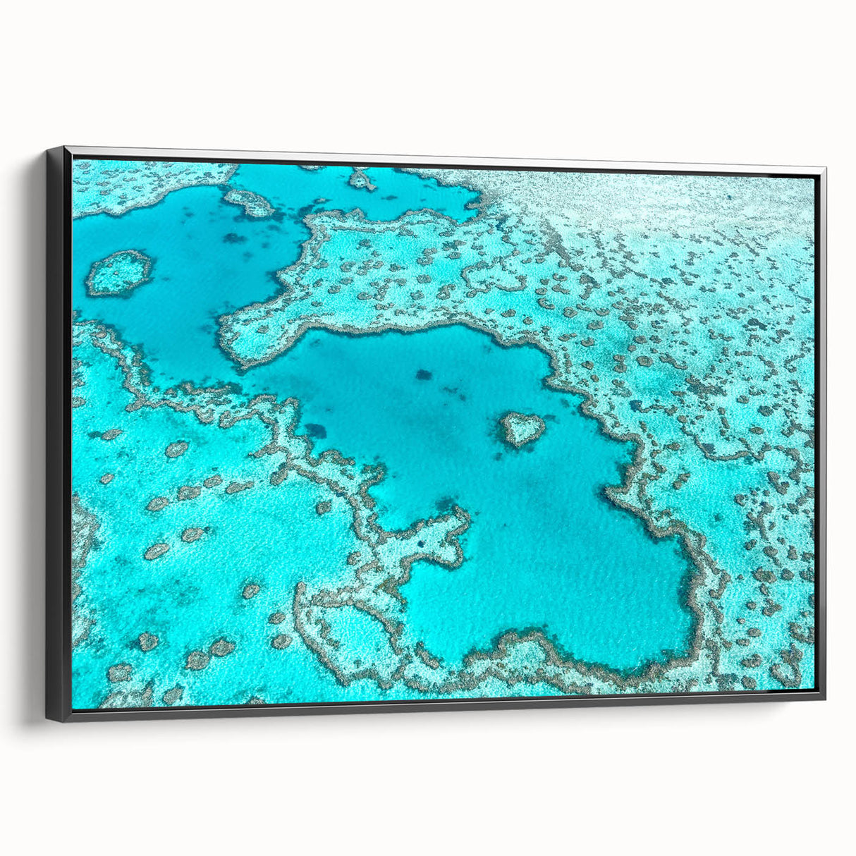 Black and white framed canvas featuring a vintage-style Queensland landscape, ideal for bedroom wall art.