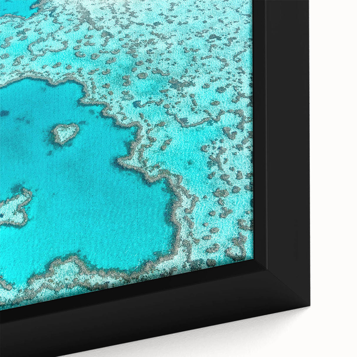 Vintage poster art of Queensland scenery on framed canvas, featuring vibrant colors, ideal for living room decor.