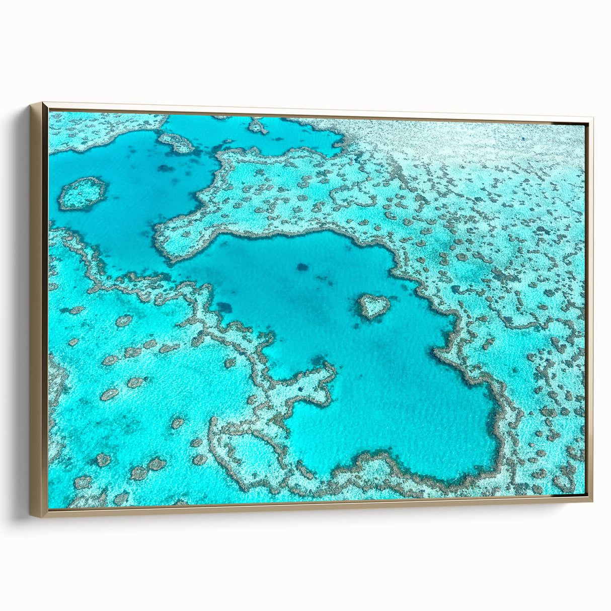Extra large black wall art featuring a textured Queensland, Australia scenery on a framed canvas with vibrant colors.