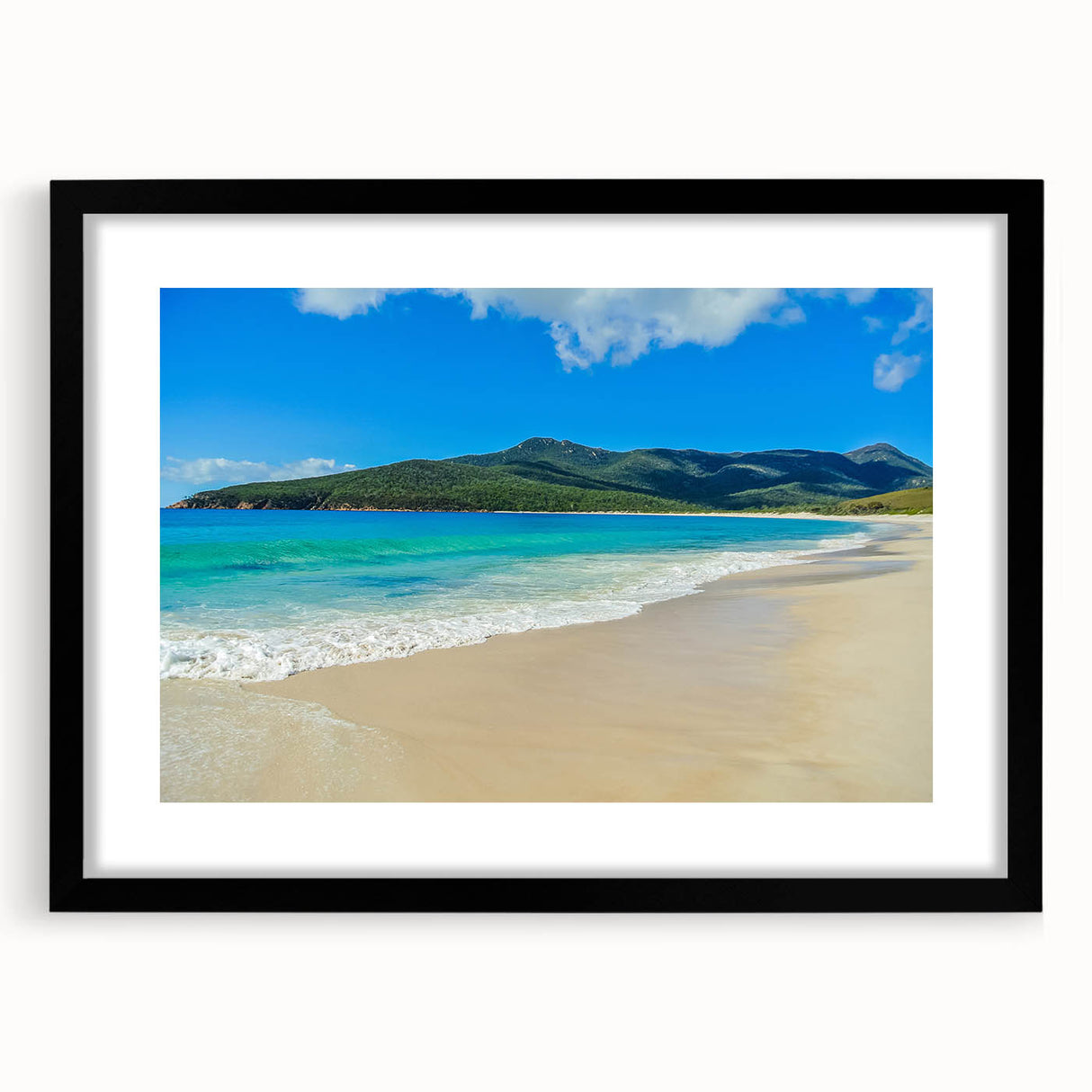 Extra large abstract art print featuring vibrant colors and textured brush strokes on a framed canvas.