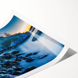 Extra large wall art featuring minimalist line art flowers in muted tones on a rolled canvas.