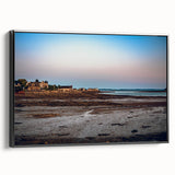 Black and white framed canvas featuring a vintage-style landscape of New Brunswick, ideal for bedroom wall decor.