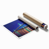 Extra large rolled print of a Nova Scotia scenery with vibrant floral elements, ideal for classy bathroom wall art.
